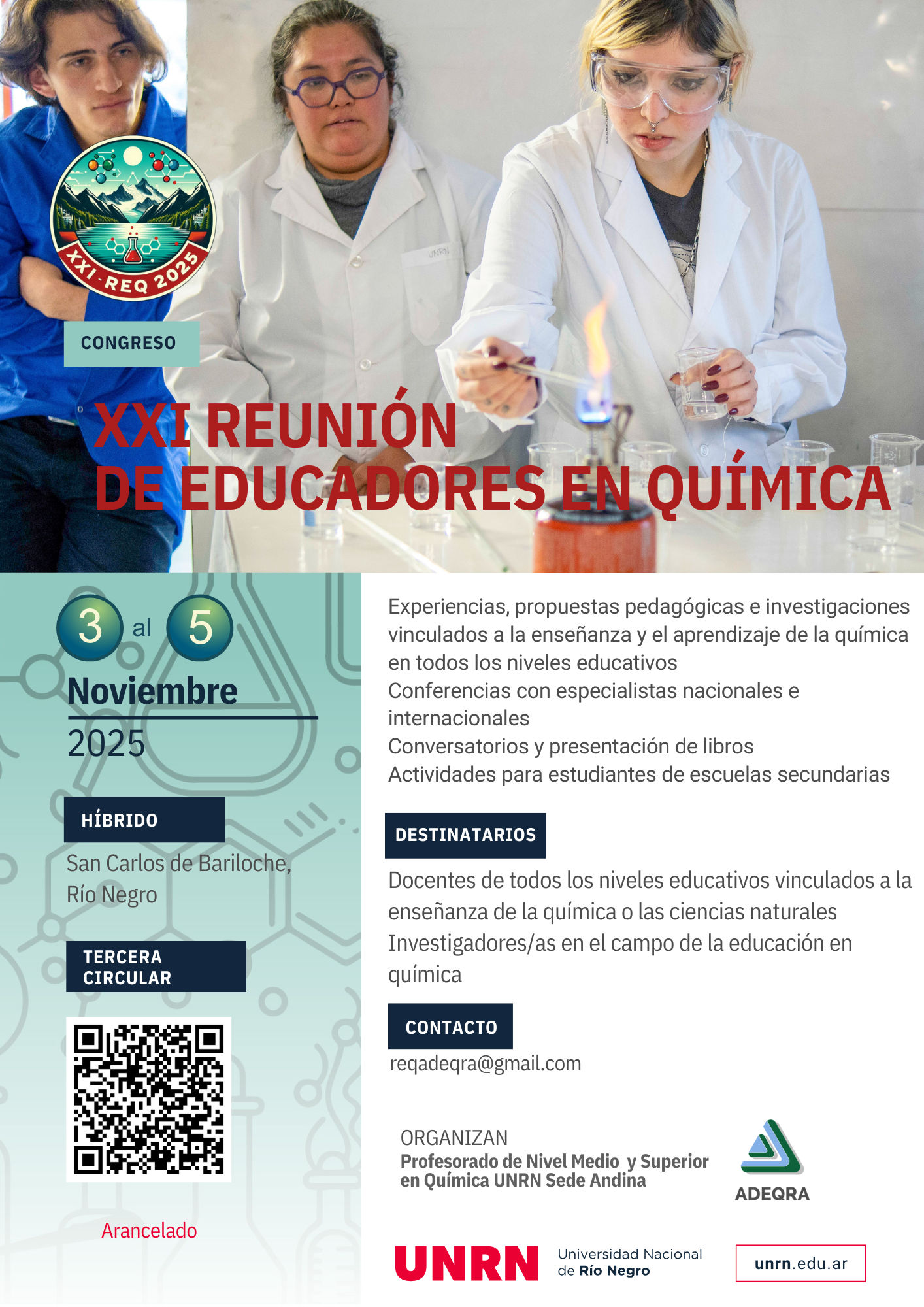 Disponible la 3ª Circular de la XXI Reunión de Educadores en Química (REQ 2025)