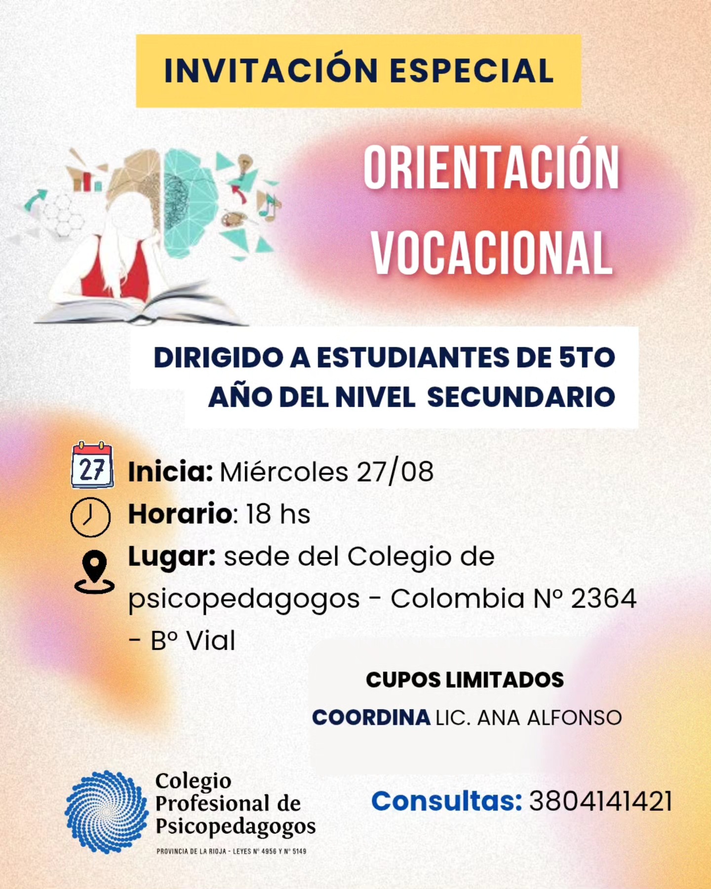 Colegio Profesional de psicopedagogía: Proceso de Orientación Vocacional