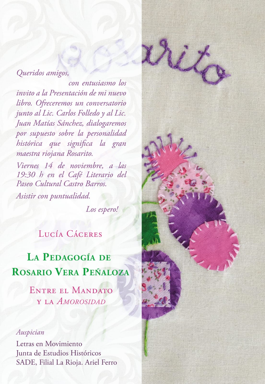 Lucía Cáceres Presenta su Nuevo Libro sobre Rosario Vera Peñaloza