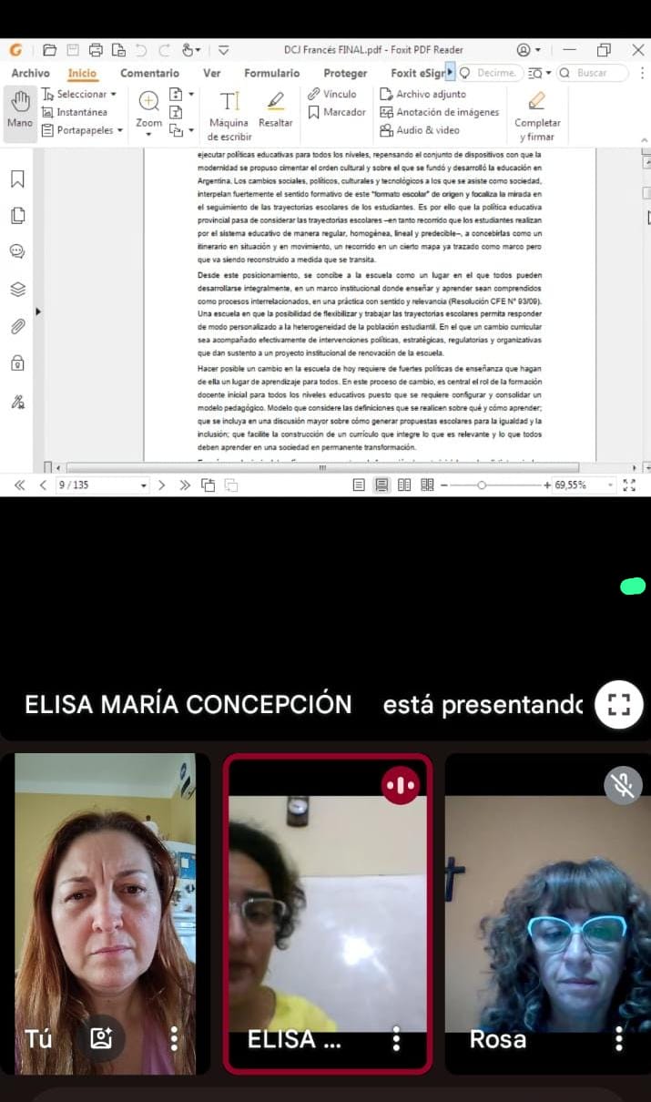 Reunión de Docentes Primer Año de Francés - Actualización Curricular