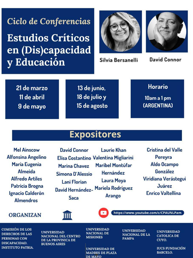 Invitación a Ciclo de Conferencias - Estudios Críticos en (Dis)capacidad y Educación