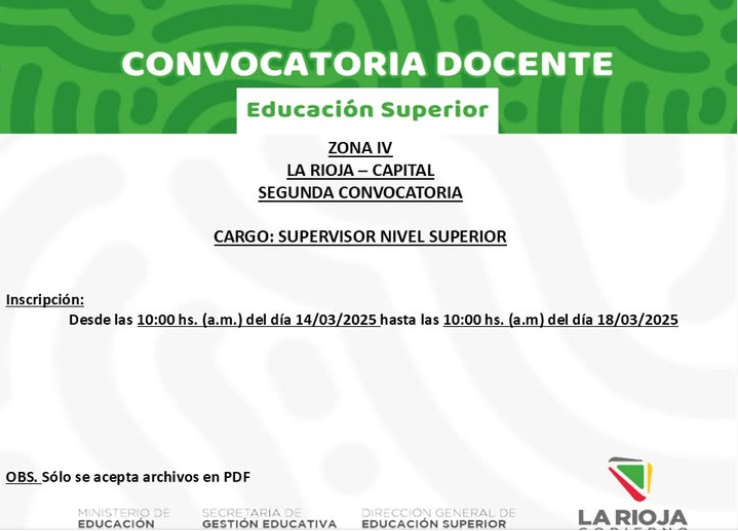 CONVOCATORIA DOCENTE - 15/03/2025