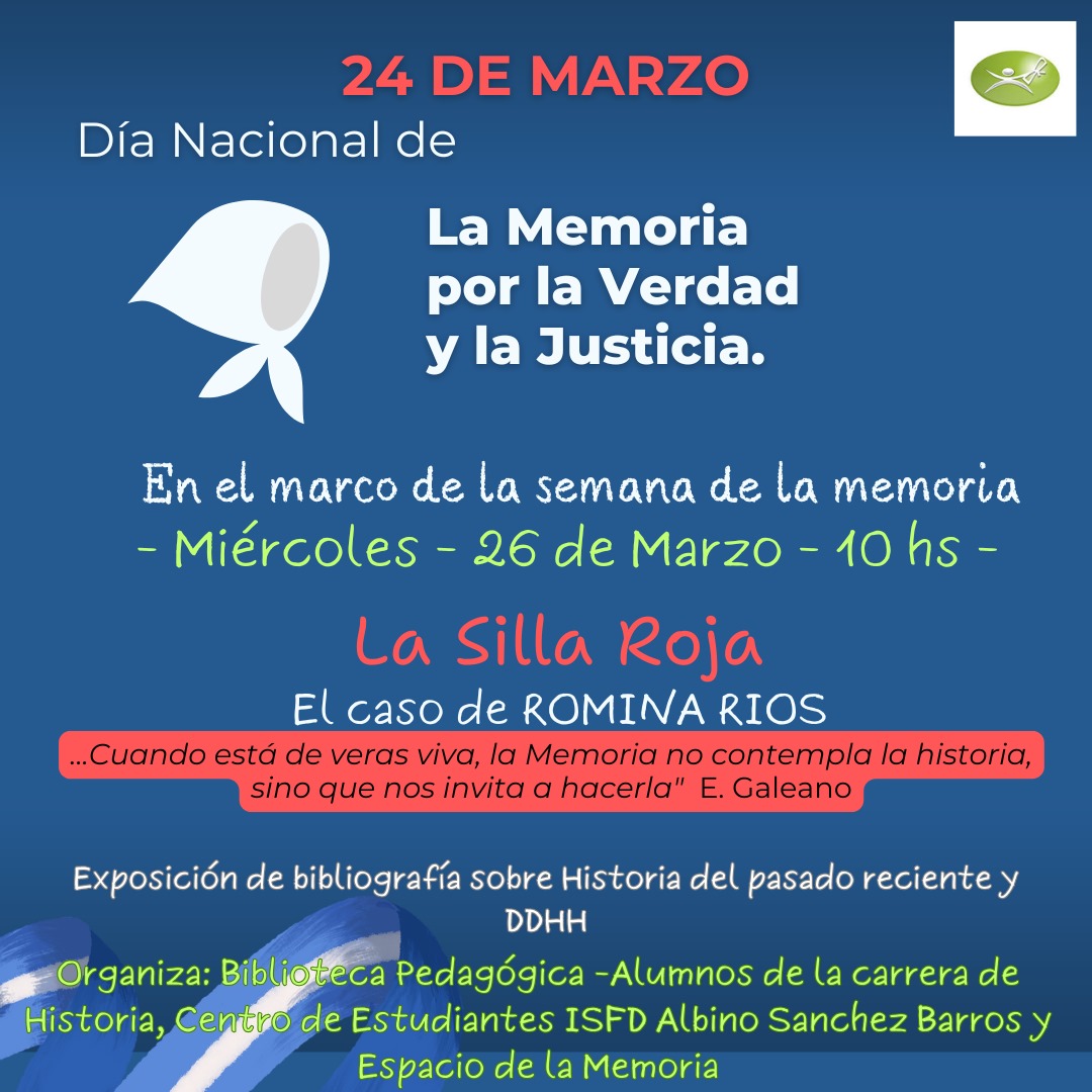 Conmemorando el Día Nacional de la Memoria por la Verdad y la Justicia: 'La Silla Roja - El caso de Romina Ríos