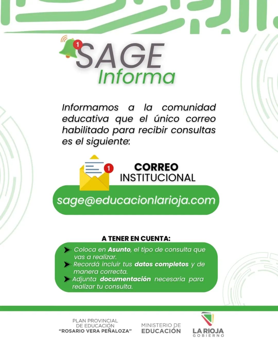 SAGE Informa: Canal Único de Consultas Institucionales