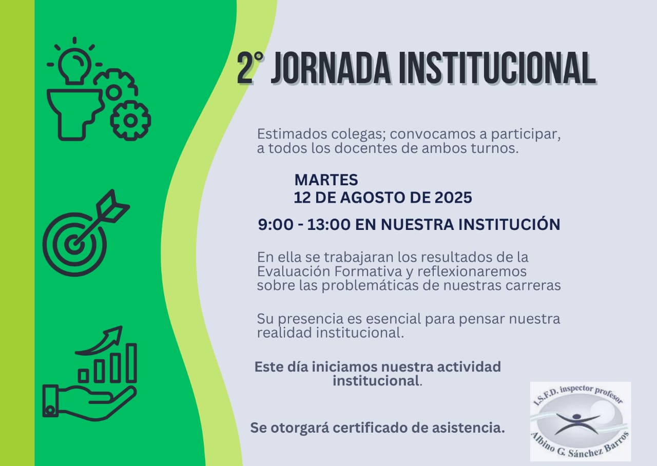 Convocatoria a 2da Jornada Institucional