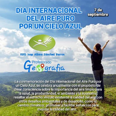 7 de septiembre: "Día Internacional del Aire Puro por un Cielo Azul"