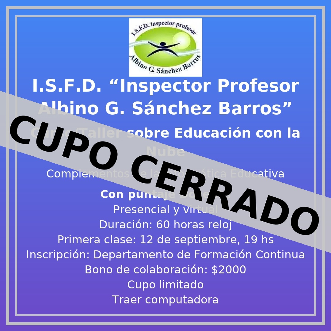 Cupo completo para el taller