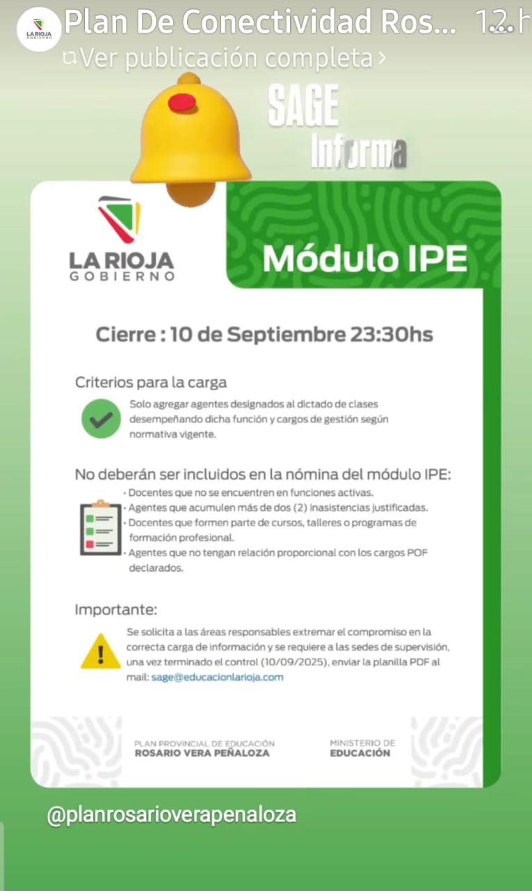 Módulo IPE: Cierre 10 de Septiembre 