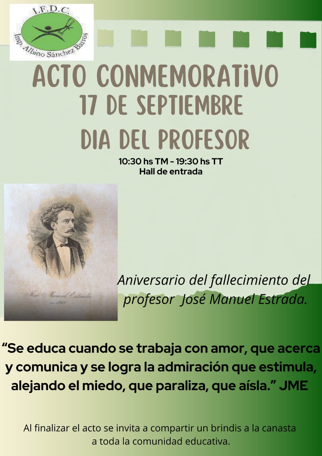 Invitación al Acto Conmemorativo del Día del Profesor