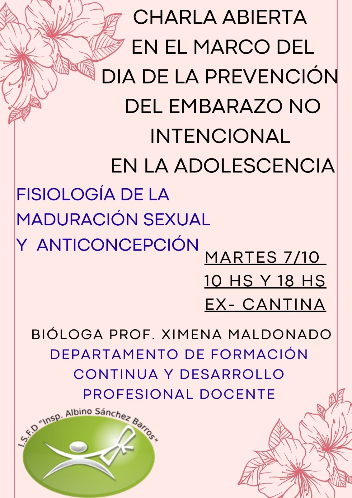Charla Abierta: "Fisiología de la Maduración Sexual y Anticoncepción"