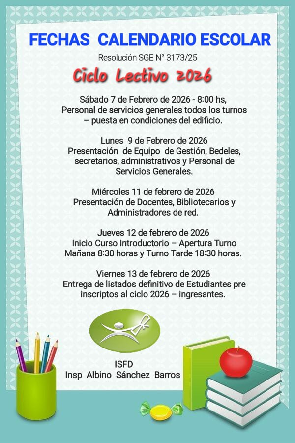 Fechas Calendario Escolar