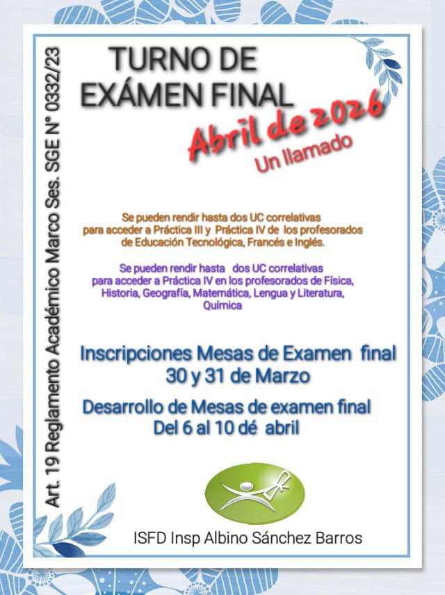 Turno de Examen Final 
