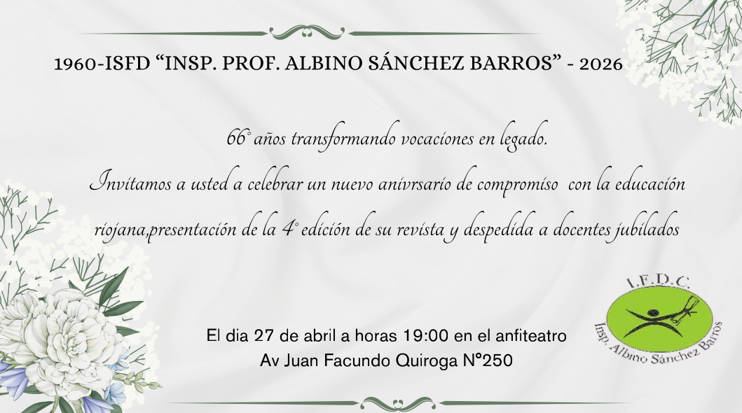 Invitación al Cumpleaños del Instituto y Reconocimiento a Docentes Jubilados