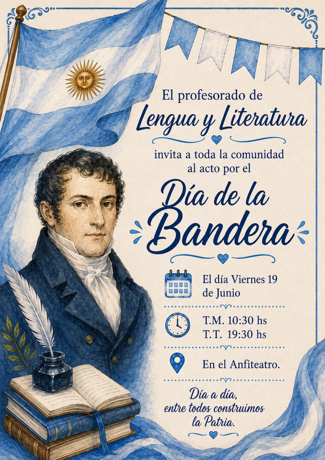 El Profesorado de Lengua y Literatura invita al acto por el Día de la Bandera