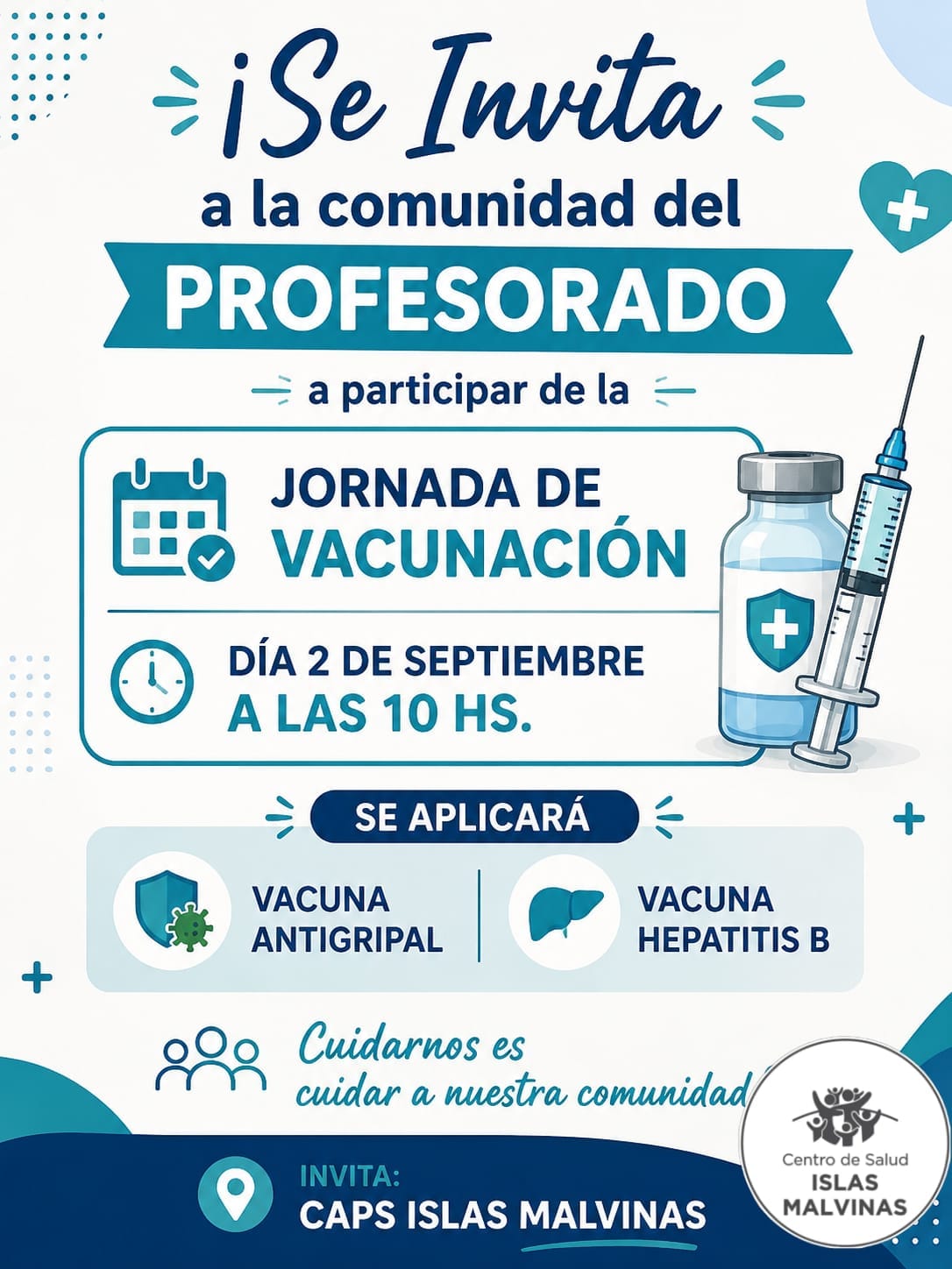 Invitación a Jornada de Vacunación - CAPS Islas Malvinas