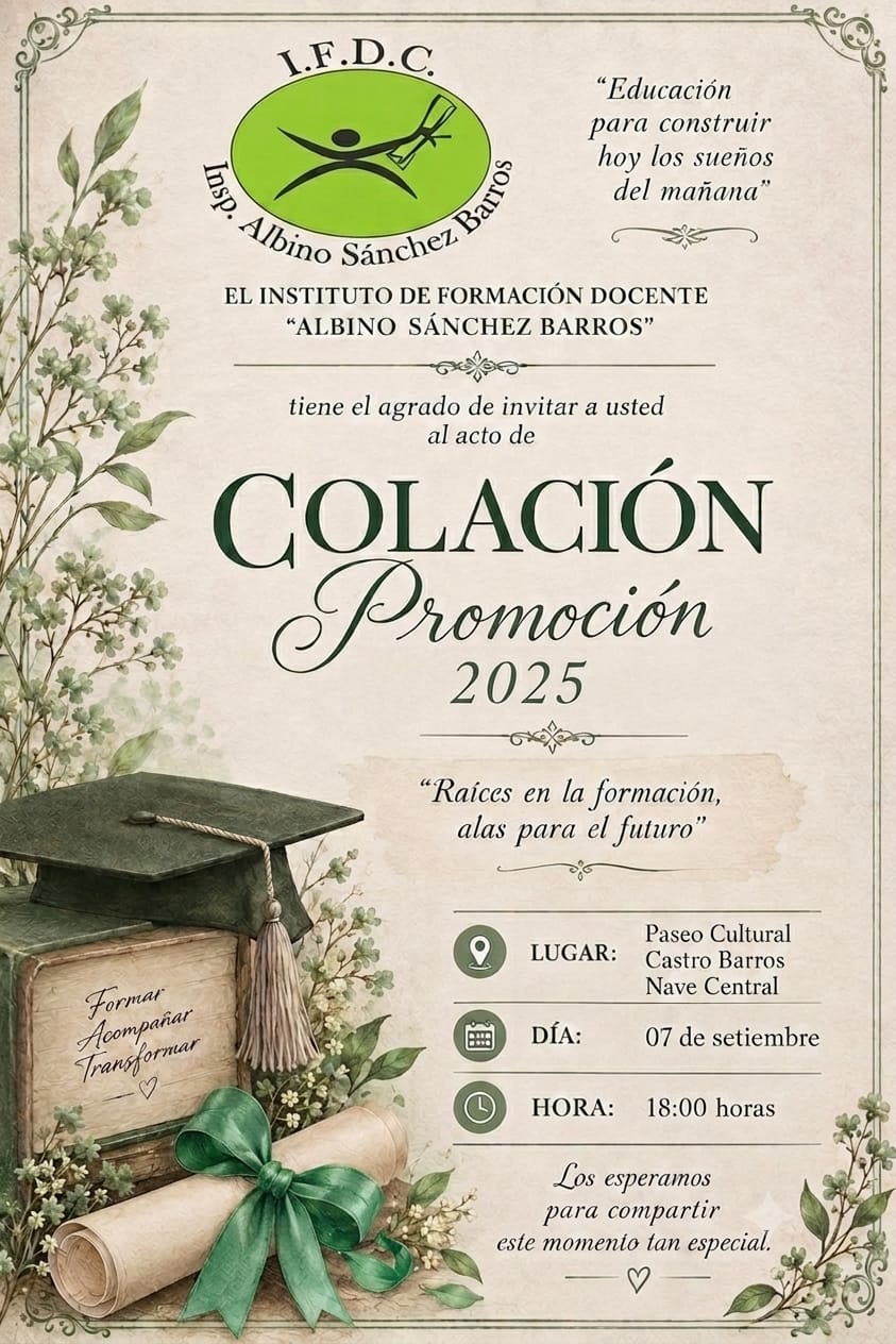 Invitación al Acto de Colación - Promoción 2025 