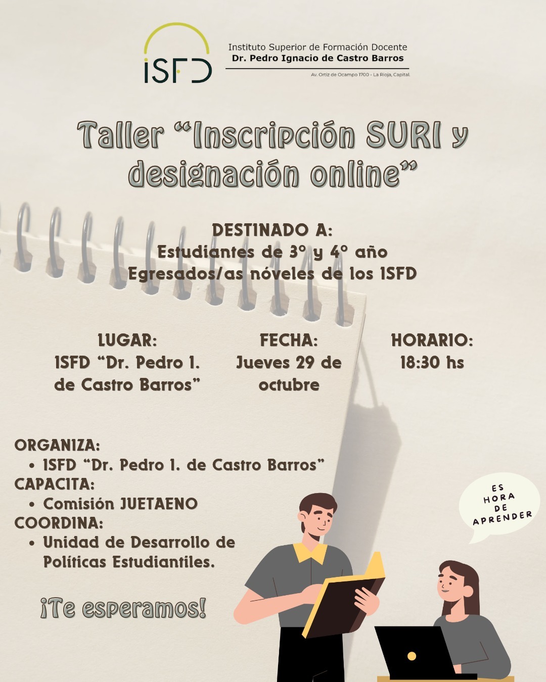Taller "Inscripción SURI y designación online": una instancia de capacitación para estudiantes y egresados nóveles